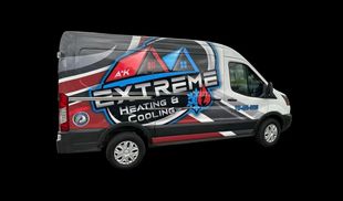 Extreme HVAC's service van side view with company logo