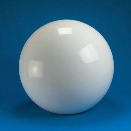 White glossy sphere on a blue background