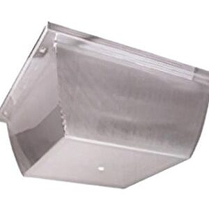 Clear plastic wall-mounted light fixture with a frosted diffuser and metal trim