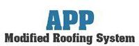 A logo for a company called app modified roofing system.