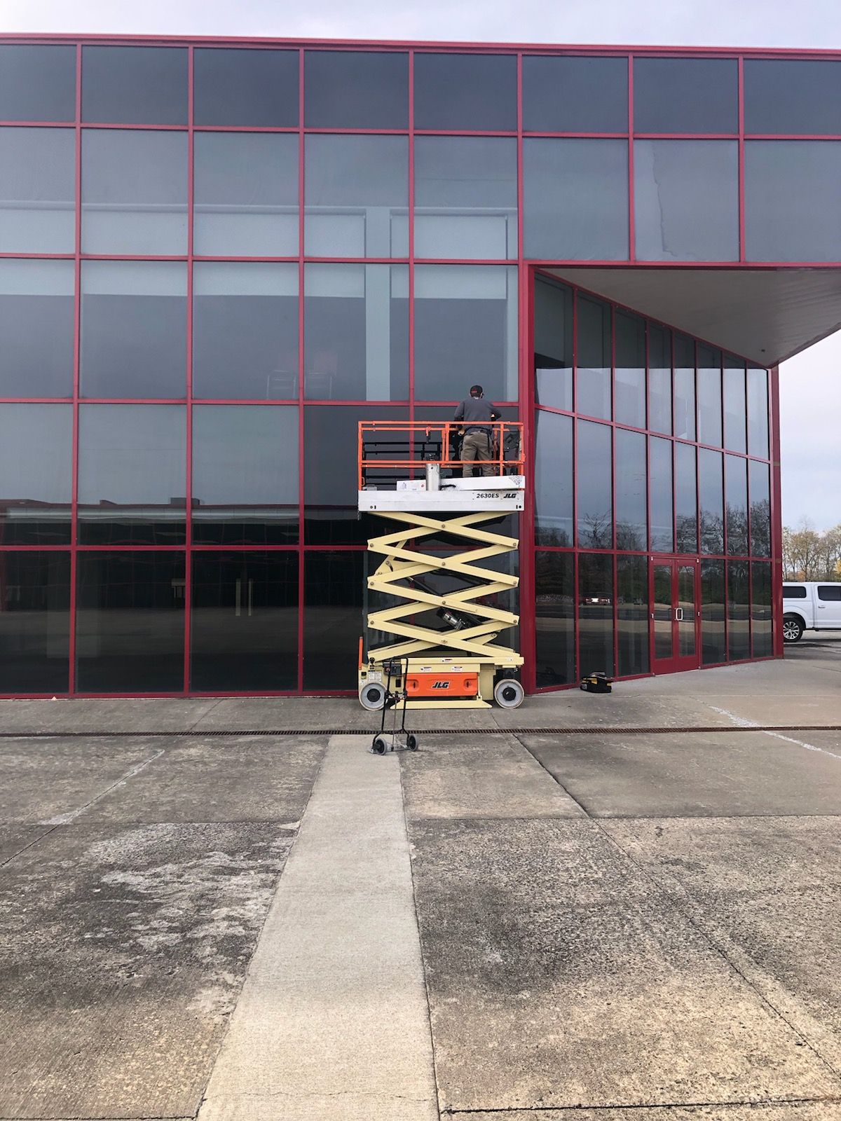 Man working on a commercial building