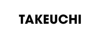 A black and white logo for takeuchi on a white background.