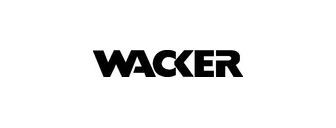 A black and white logo for wacker on a white background.