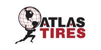 Atlas Tires logo: Atlas figure holding globe;