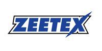 ZEETEX logo in blue, slanted, with a blue