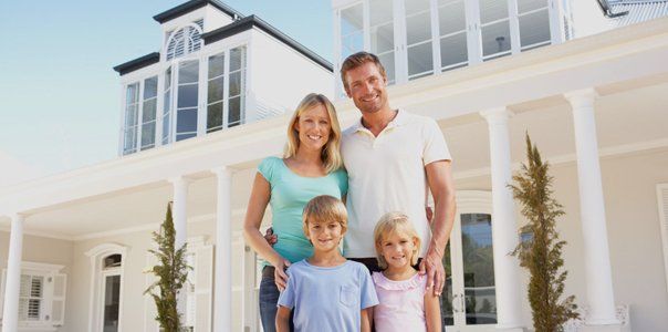 Family with quality home insurance