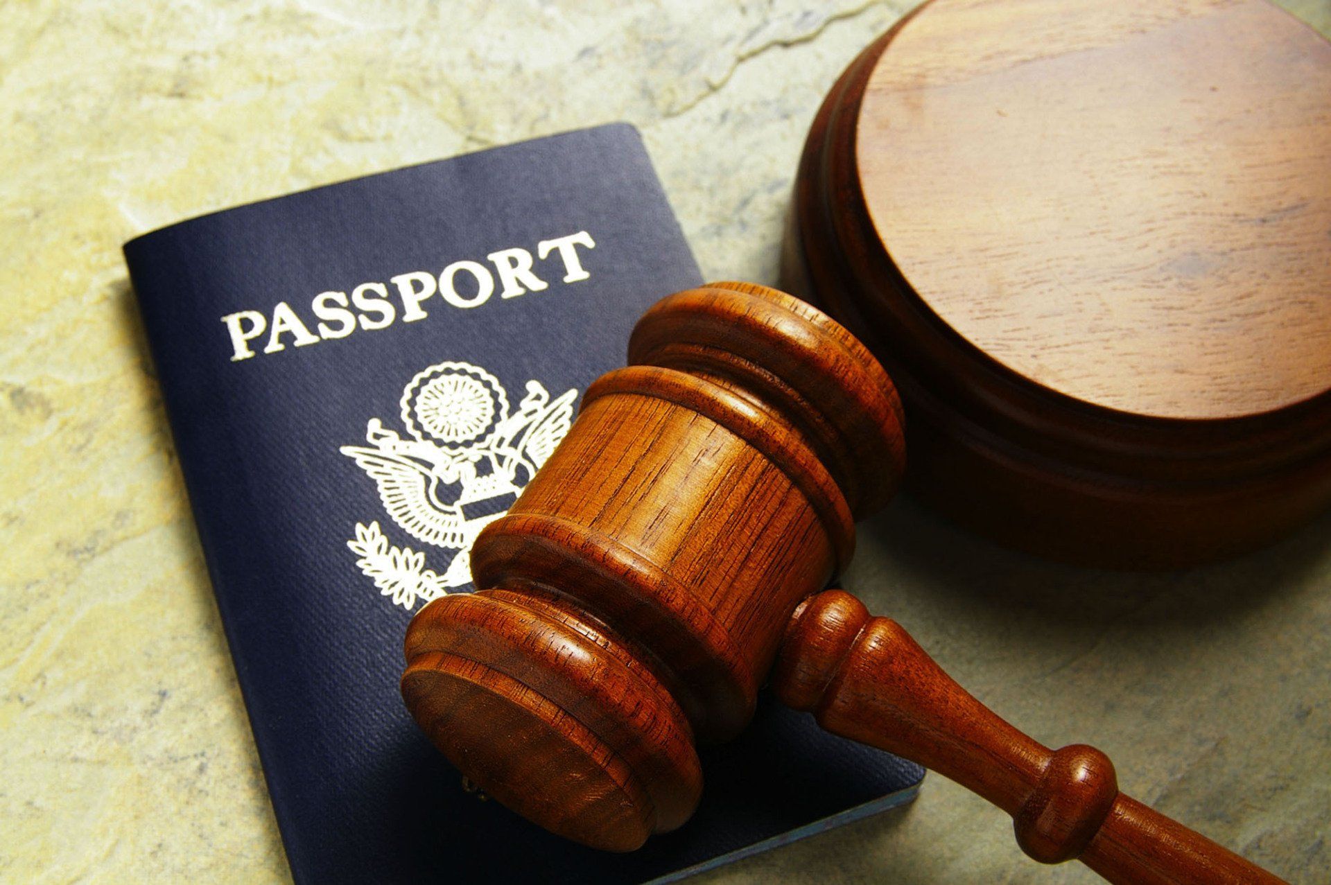 Passport and gavel