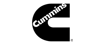 A black and white logo for cummins on a white background.