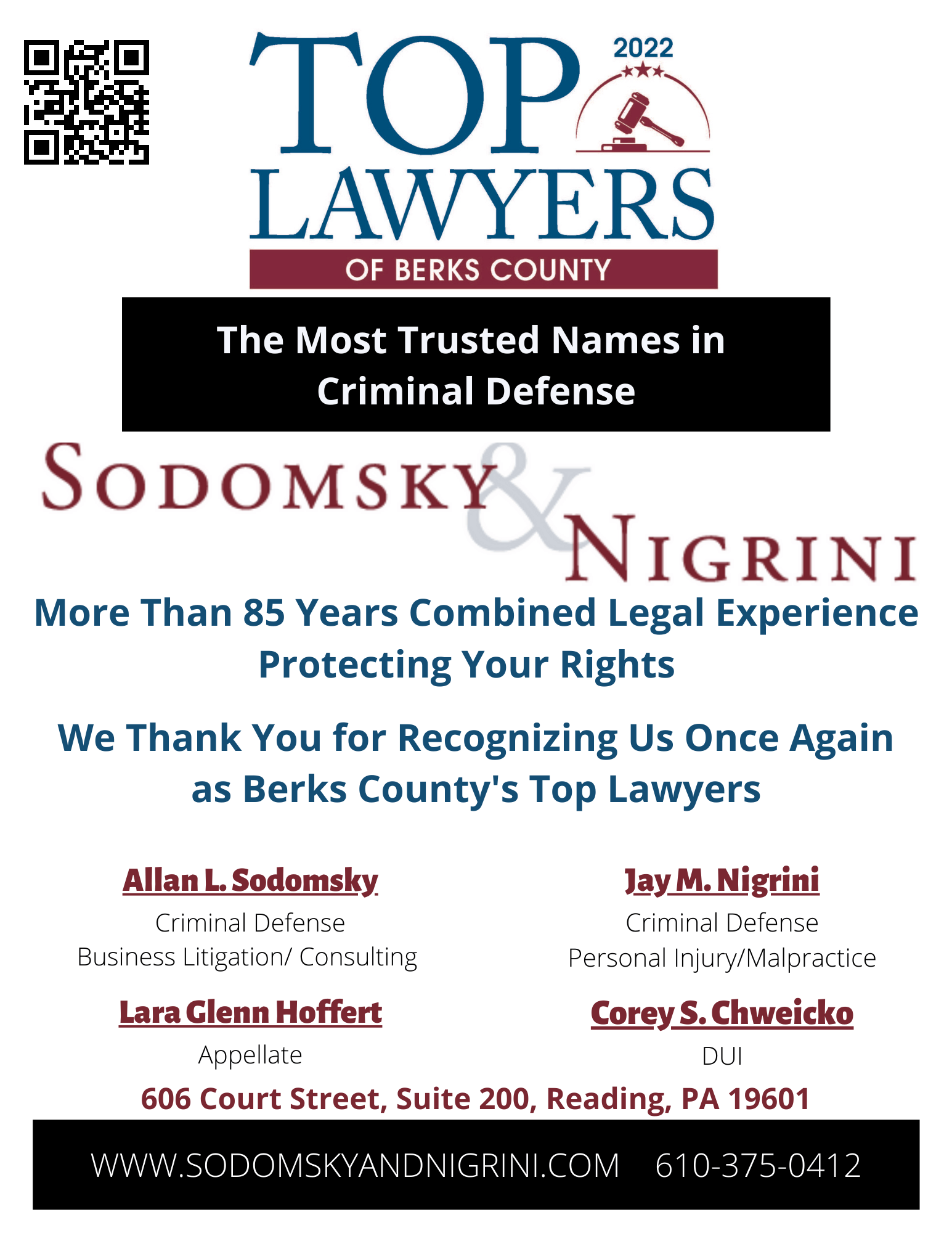 Top Lawyers of Berks County - The Most Trusted Names in Criminal Defense