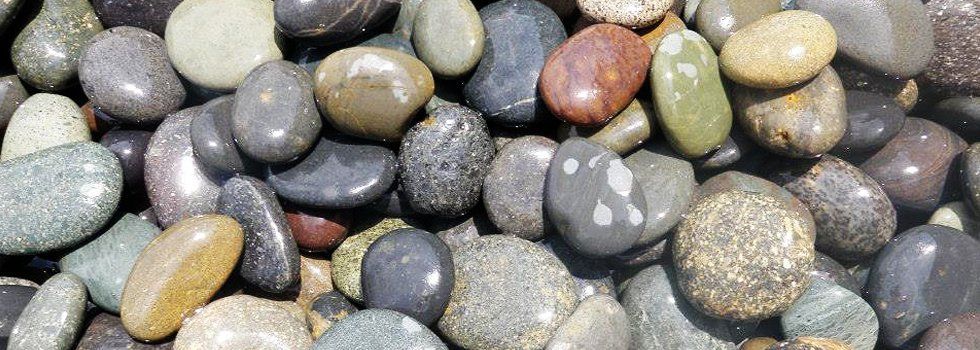 Multi-colored beach pebbles