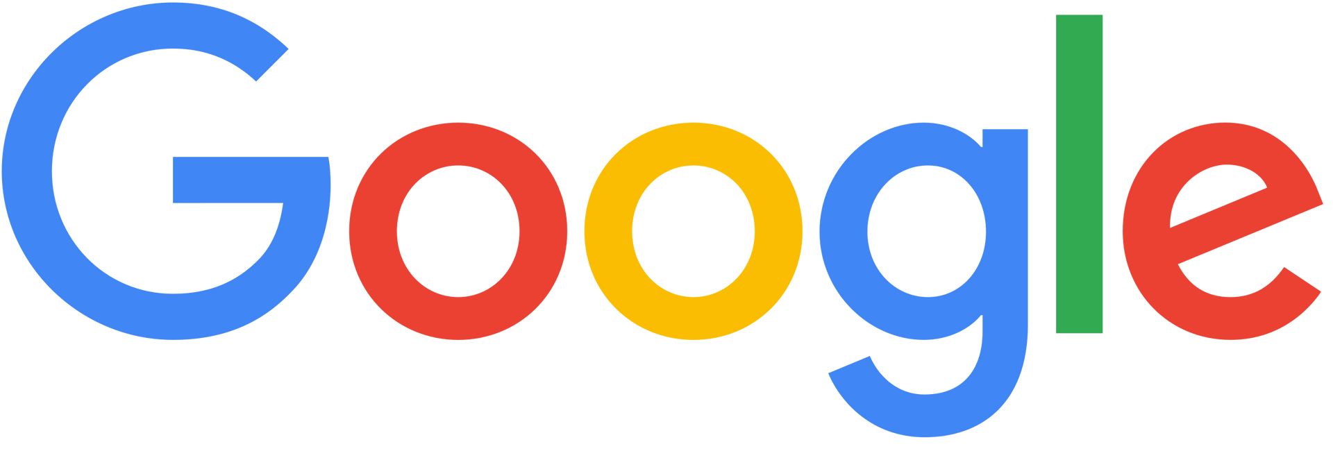 Google logo in blue, red, yellow, green, and red letters.