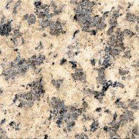 A close up of a granite counter top with a gray and white marble texture.