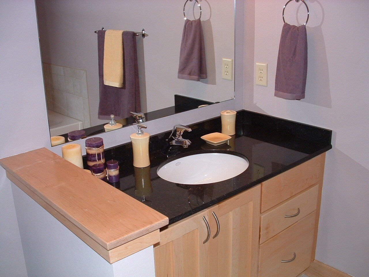 Apartment bathroom countertop