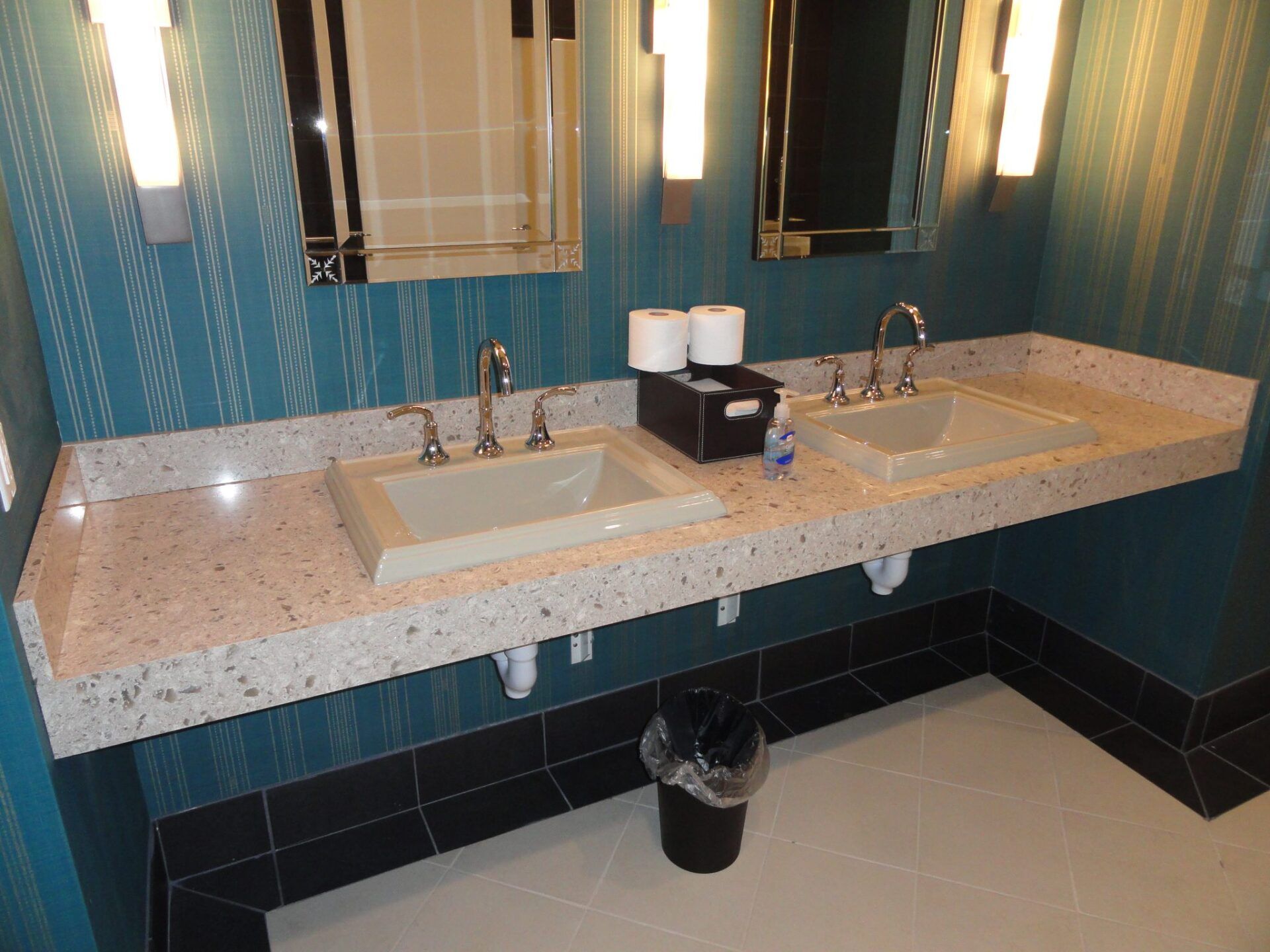Commercial bathroom countertop