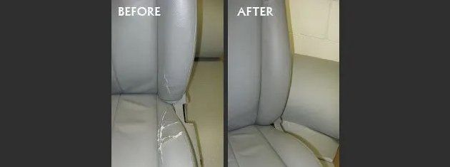 Before and after car seat repair