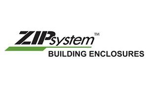 A logo for a company called ZIP System building enclosures.