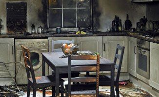 kitchen after fire