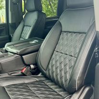 A close up of the seats in a car