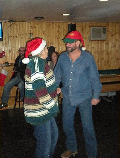 Two people having a great time chatting in the bar