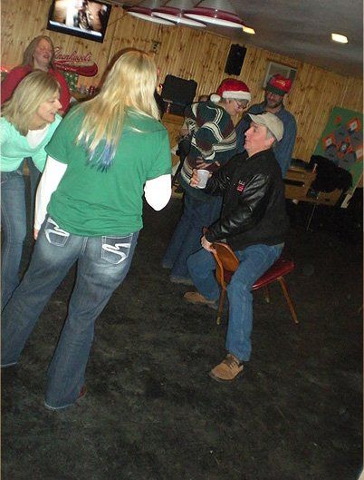 People watching the man sitting