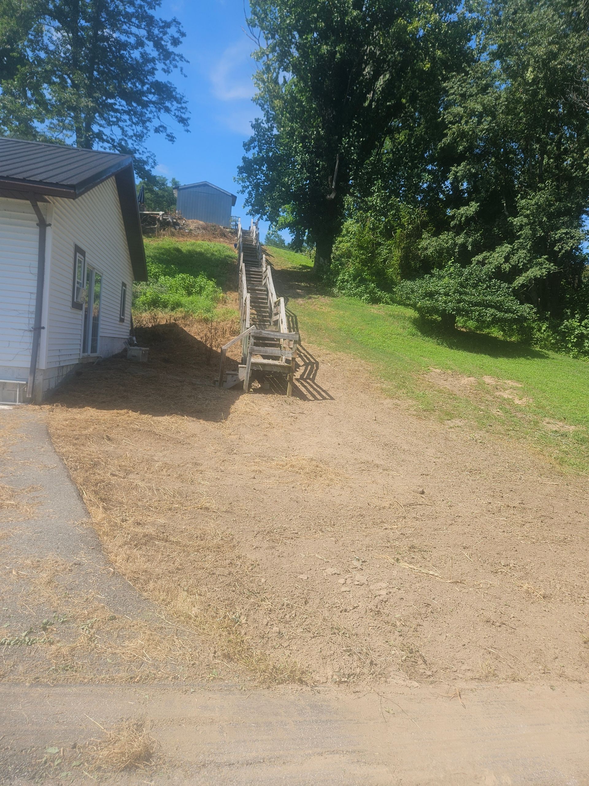 Stairs leading up a hill