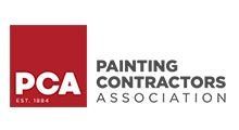 Logo of the Painting Contractors Association (PCA). A red square with