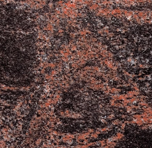 Red, black, and gray granite stone surface.