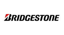 Bridgestone logo in black and red on a white background