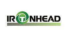 IRONHEAD logo with black text, green circular emblem, and horizontal lines