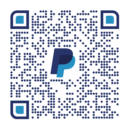 A qr code with a paypal logo on it