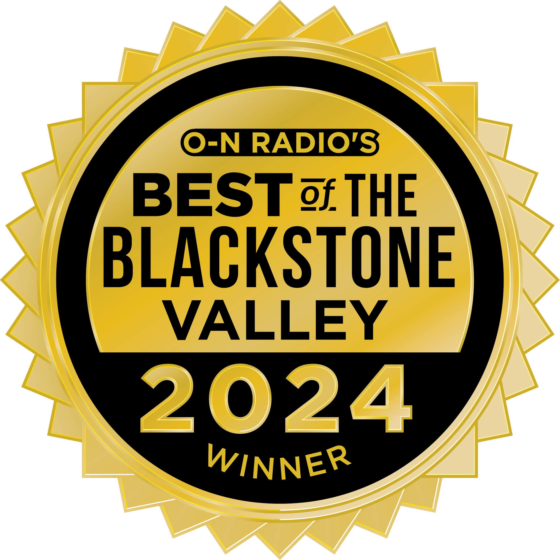 O-N RADIO's Best of the Blackstone Valley winner for 2024 Gold.