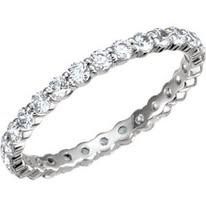 Diamond eternity band, set in white metal.
