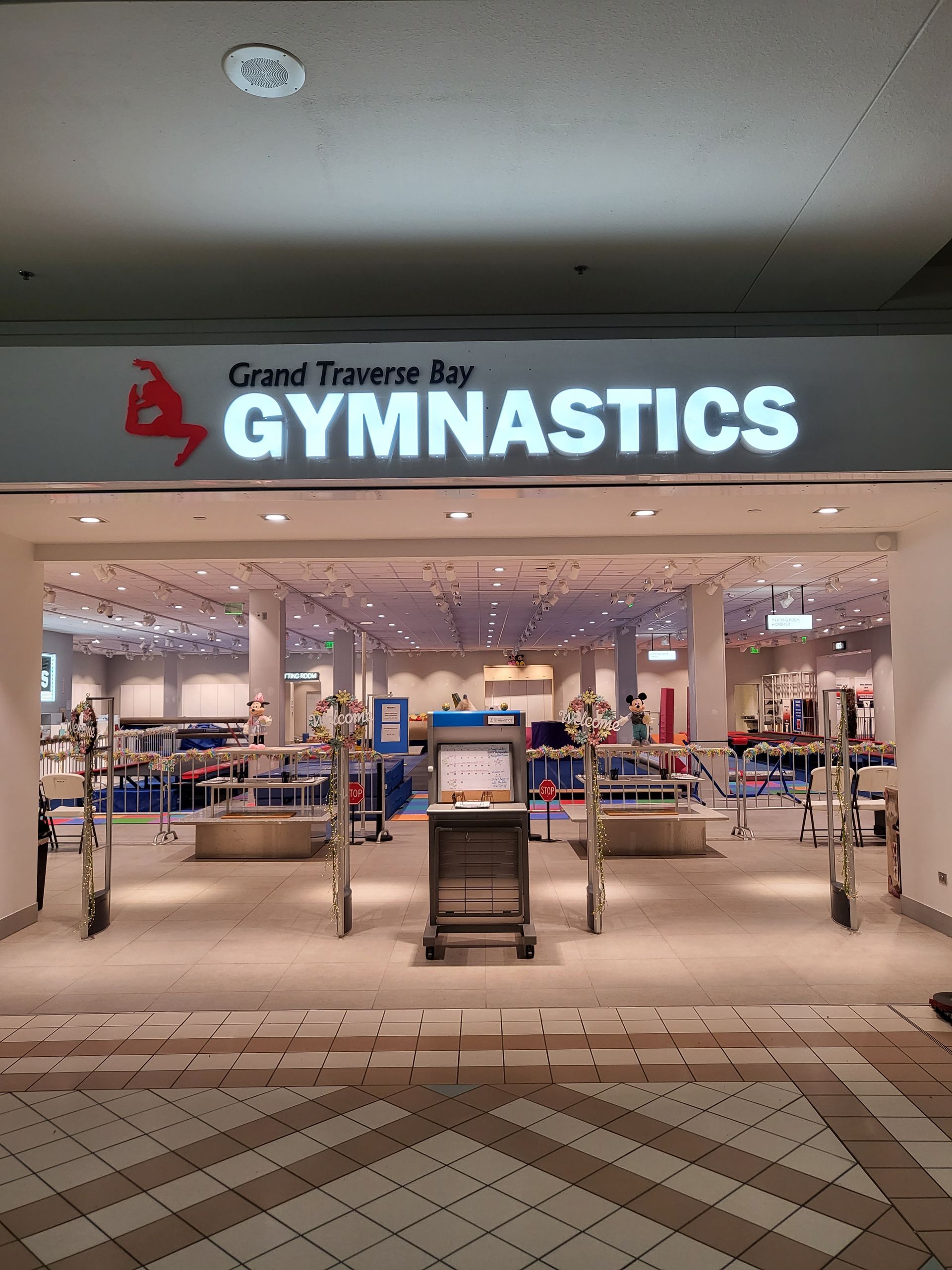 grand traverse bay gymnastics custom lit interior 3d letters