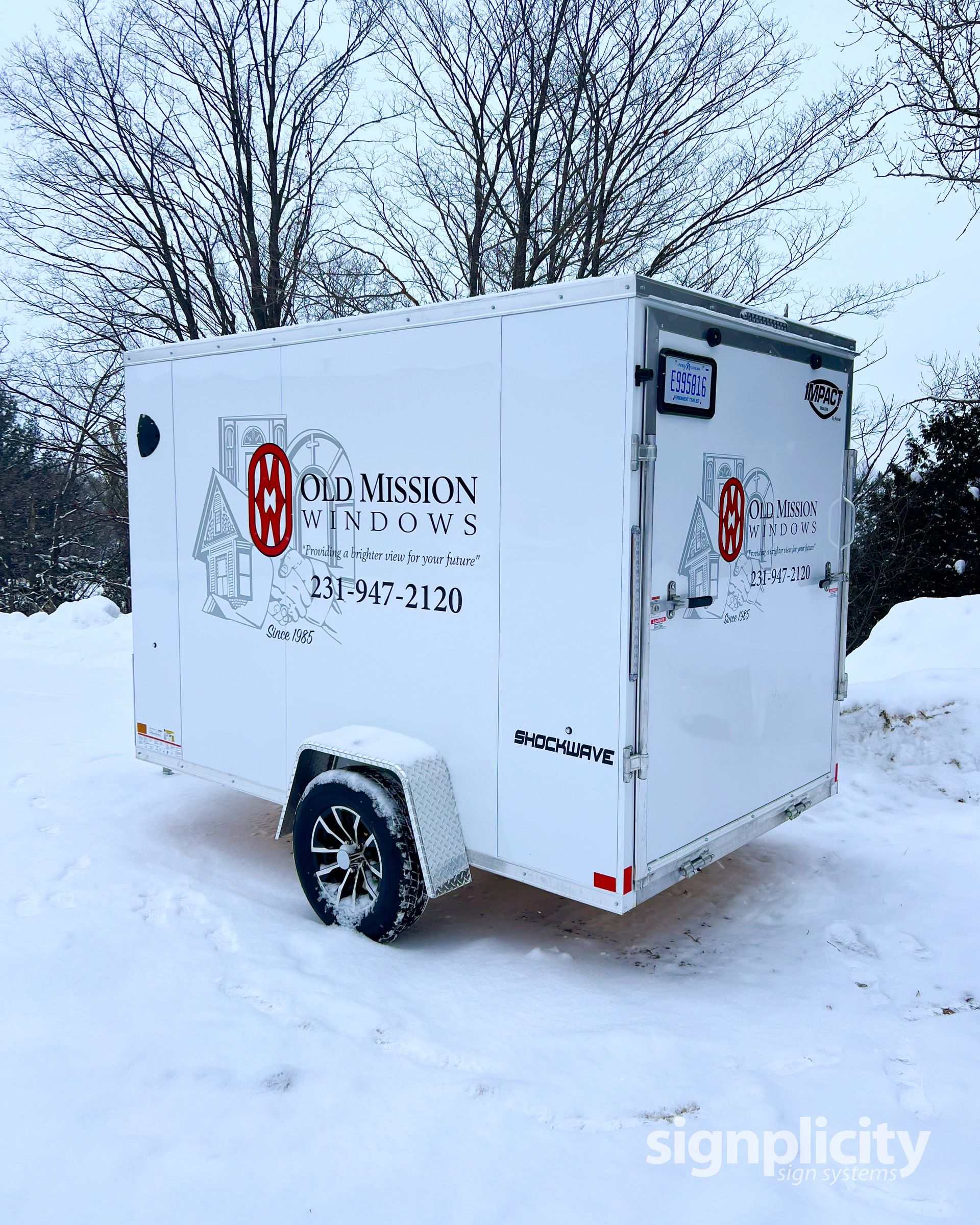 old mission windows custom company vehicle wrap trailer graphics