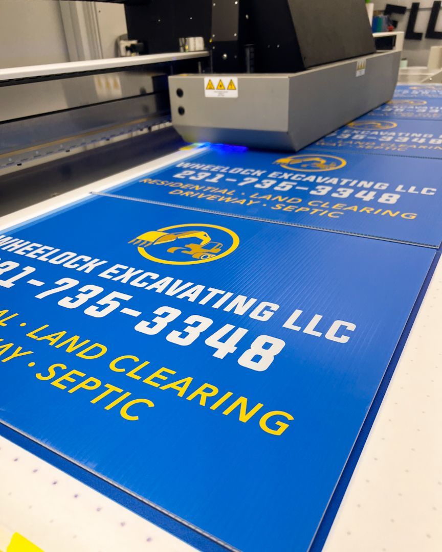 wheelock excavating custom construction site yard signs