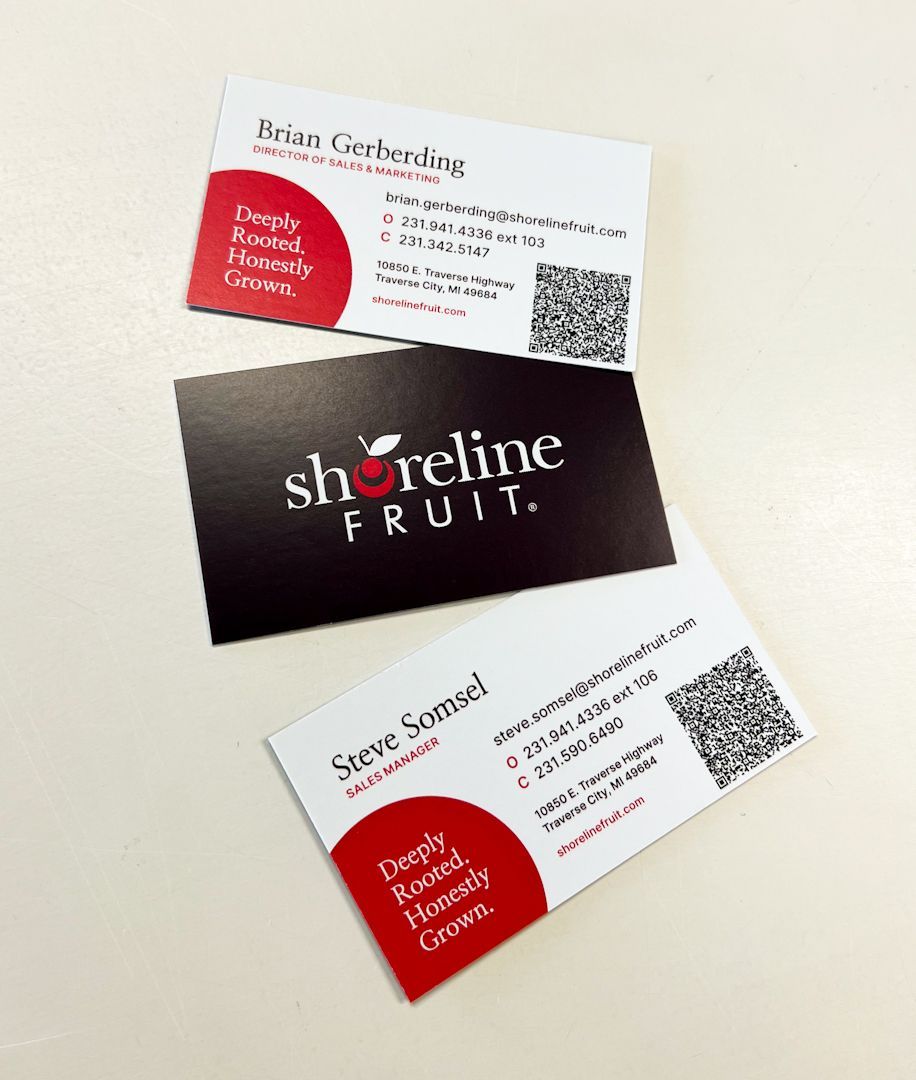 shoreline fruit custom business cards