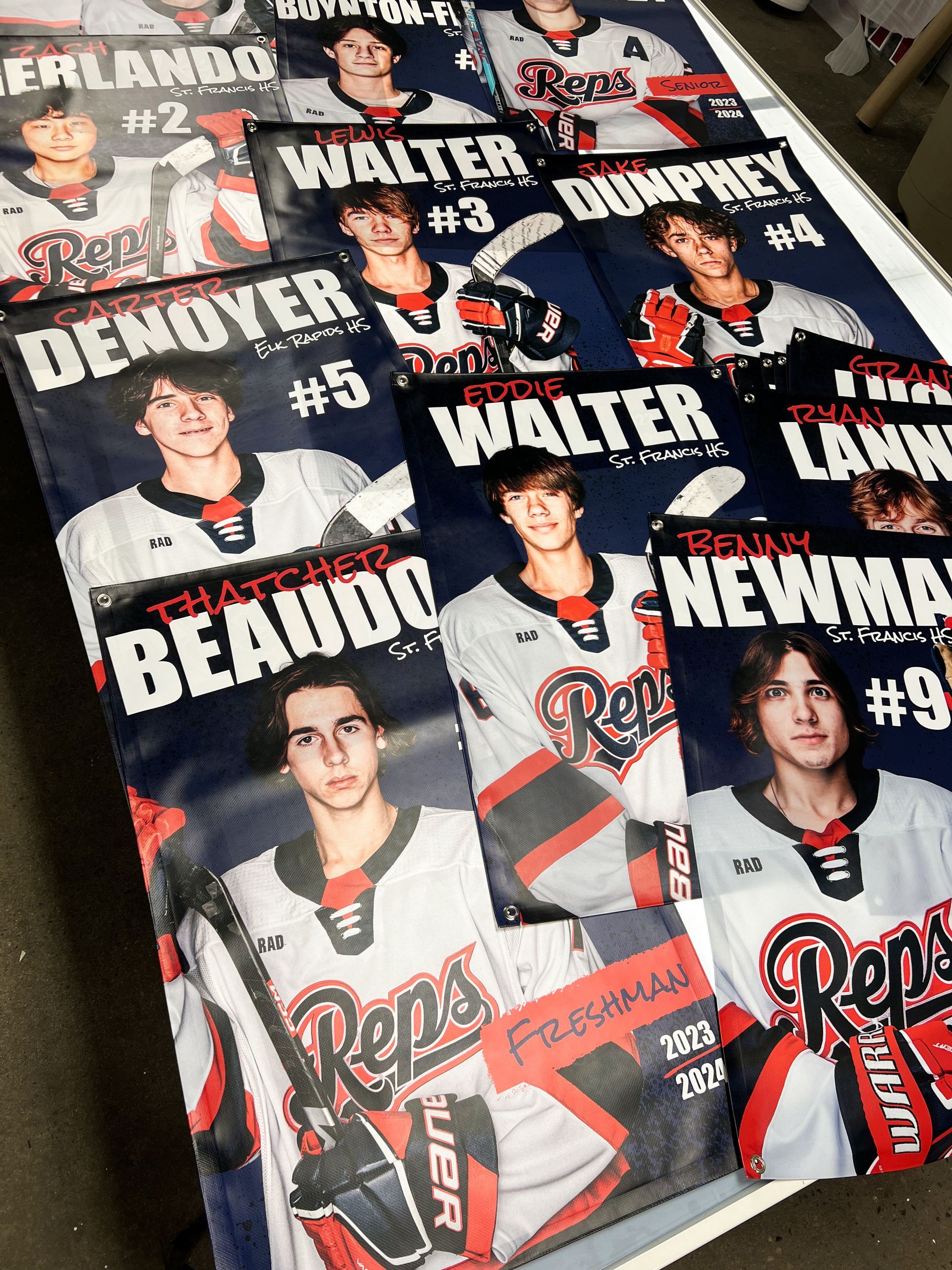 custom hockey player banners