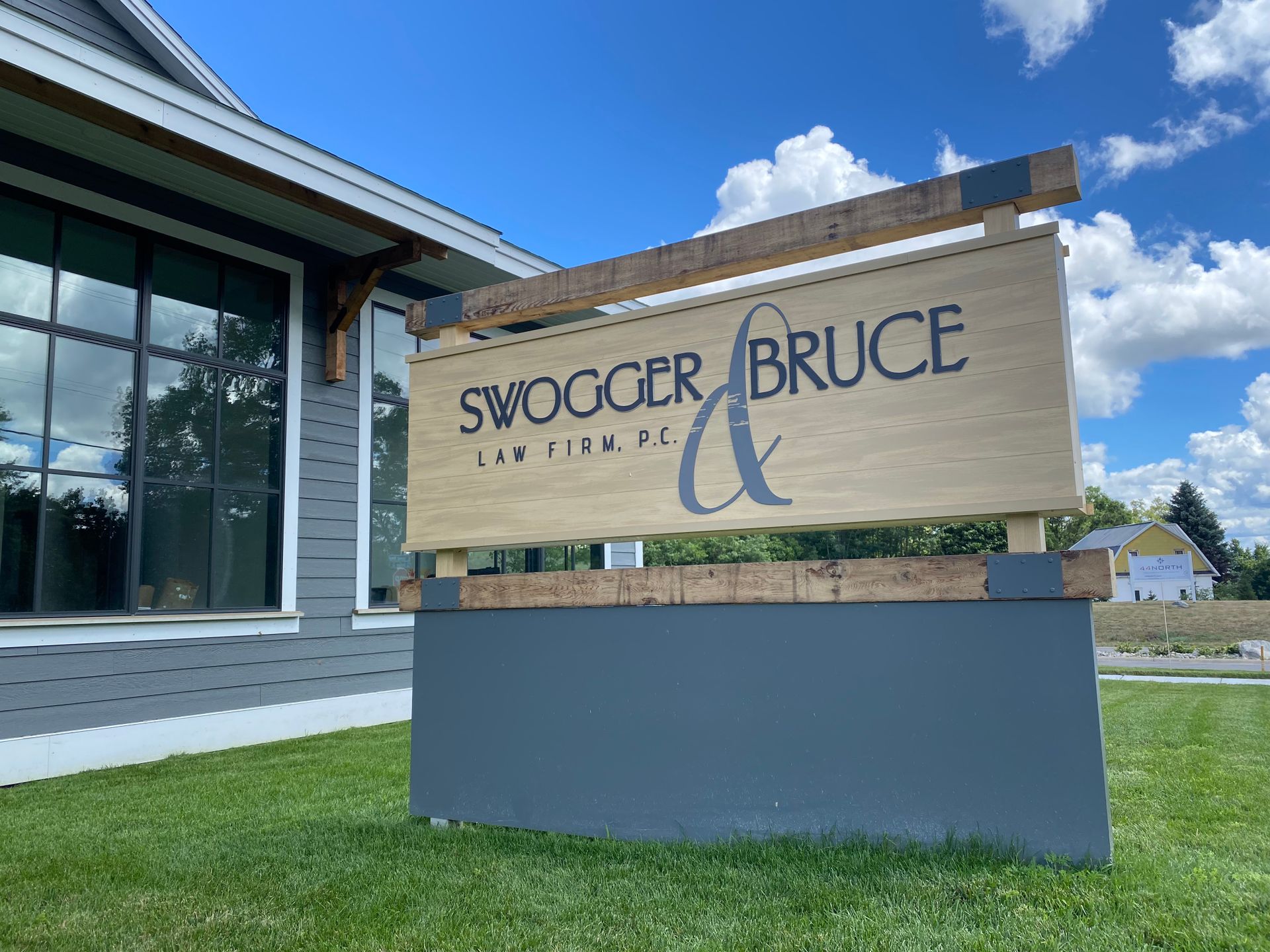 swogger & bruce law firm custom wood exterior monument sign