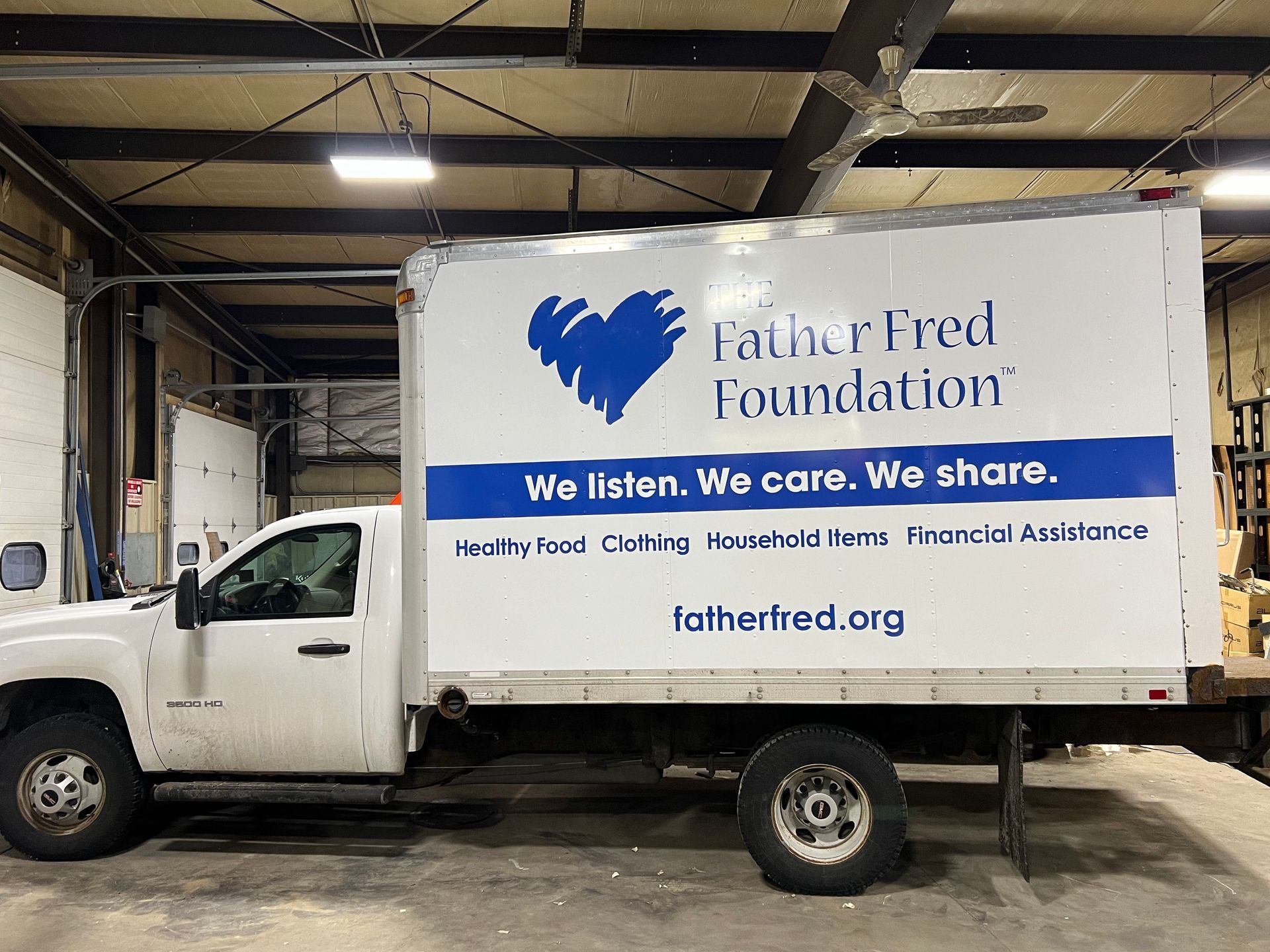 father fred foundation community charity custom box truck wrap graphics