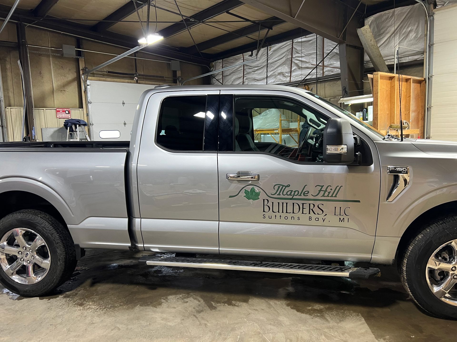 maple hill builders custom company vehicle graphics maple leaf logo