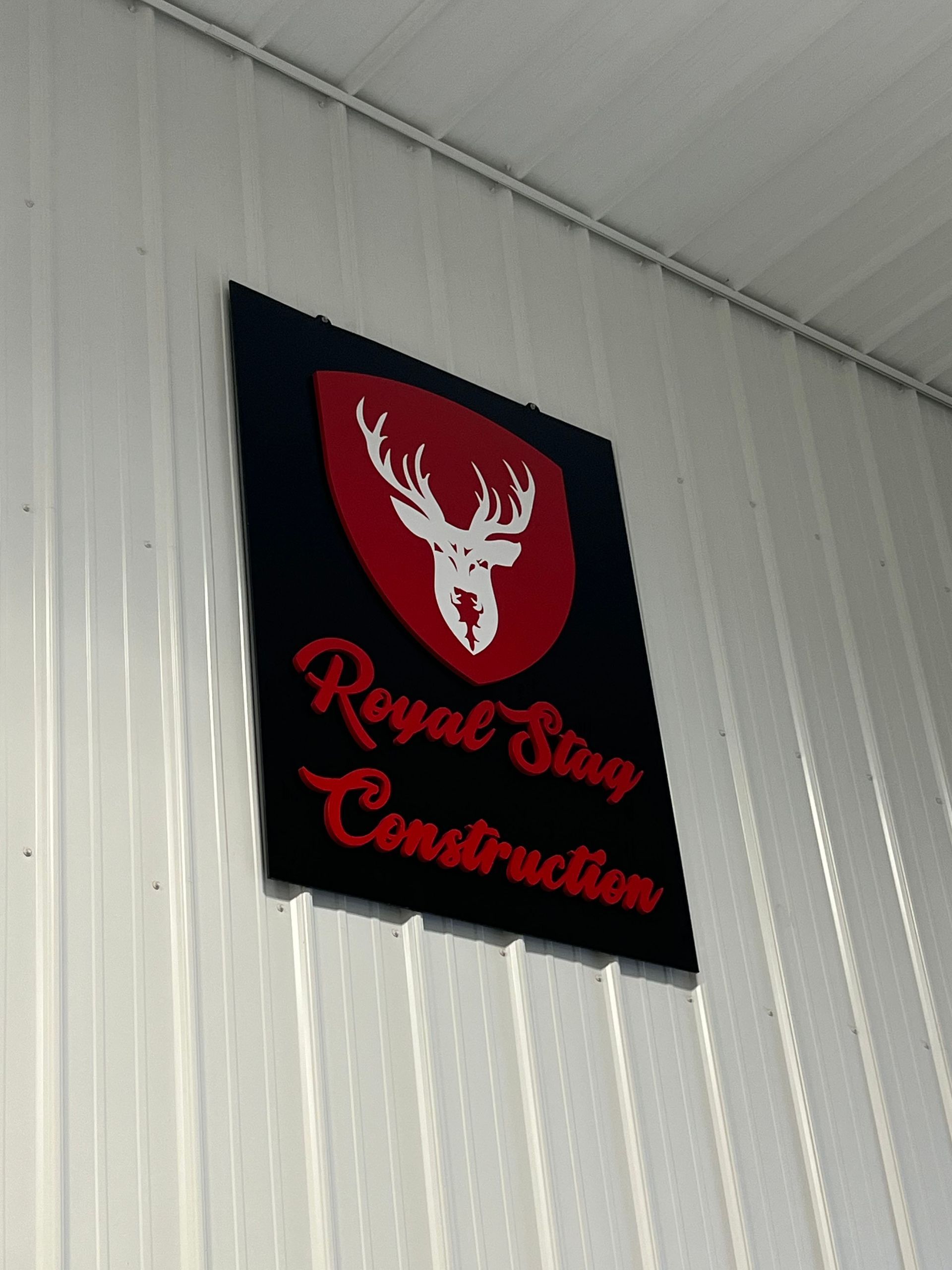 royal stag construction custom 3d deer interior sign