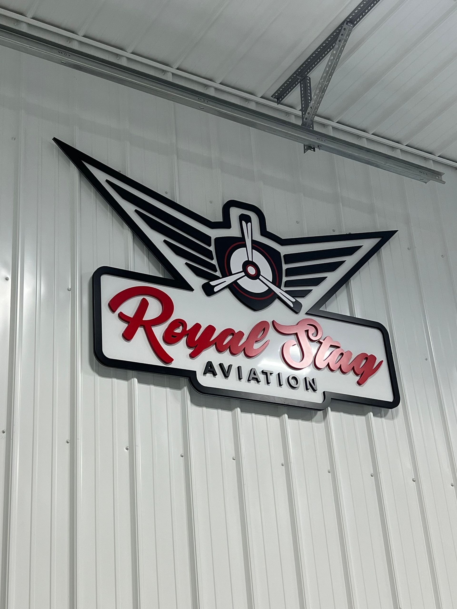 royal stag aviation custom 3d routed interior sign