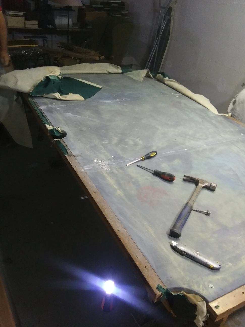 billiards table cleanout
