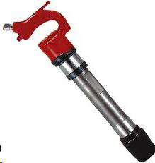 Red and silver pneumatic hammer tool.
