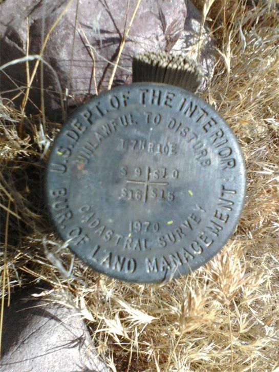 A u.s. department of the interior registered survey marker