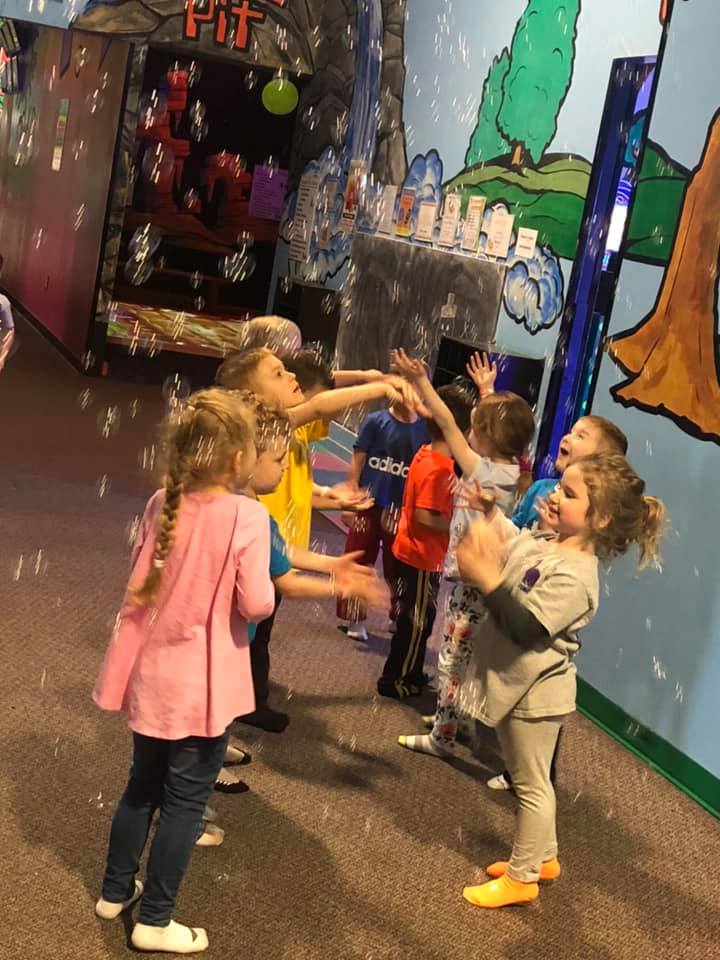 Children inside daycare facility