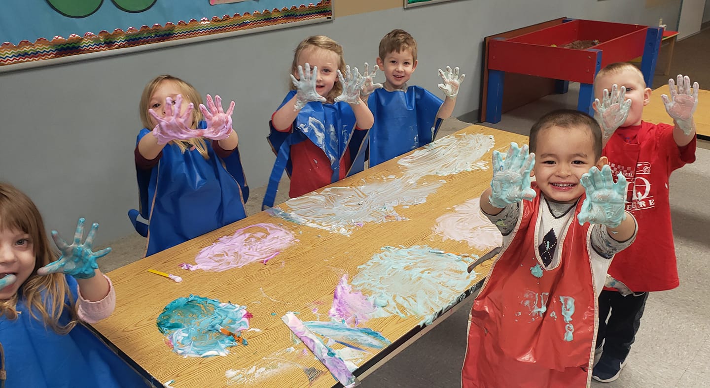 Children inside daycare facility