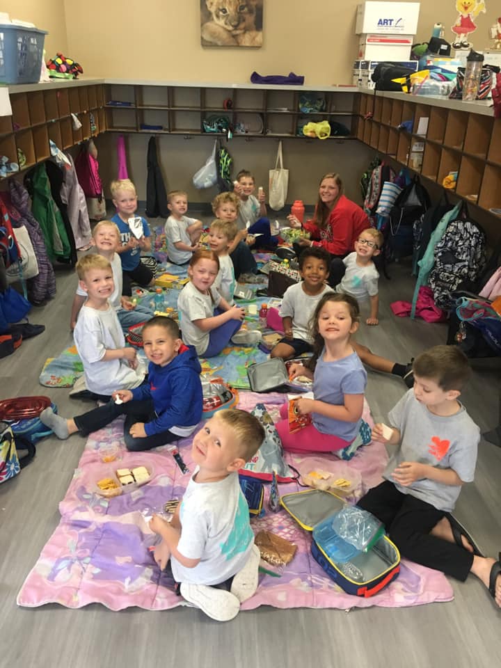 Children inside daycare facility