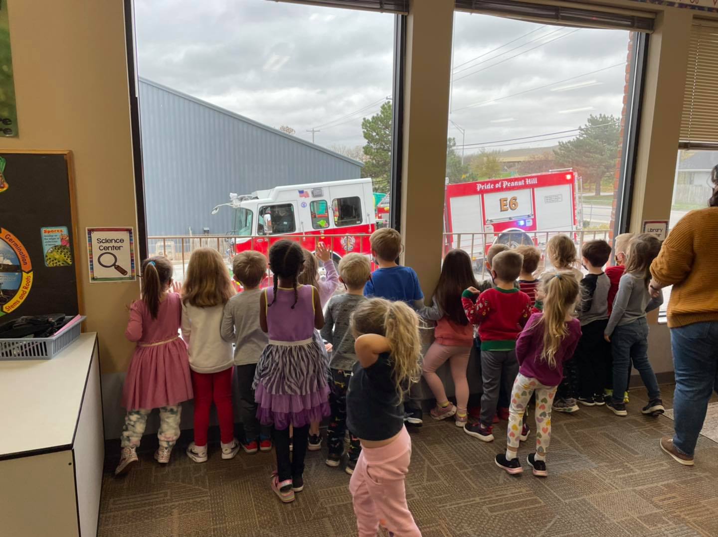 Children inside daycare facility
