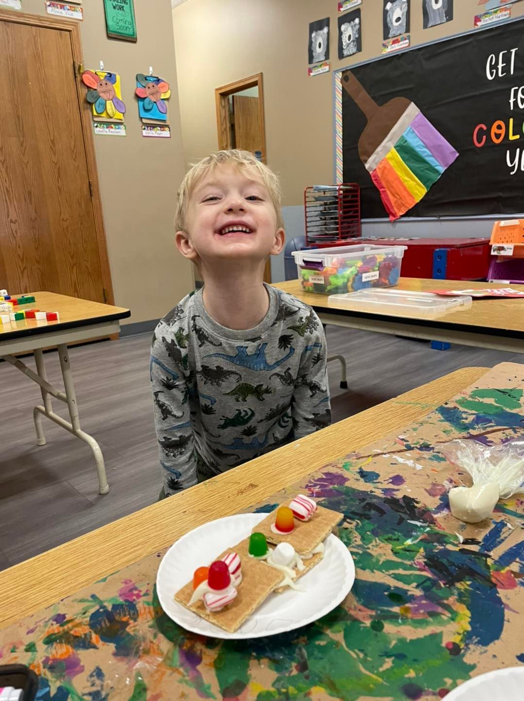 Children inside daycare facility
